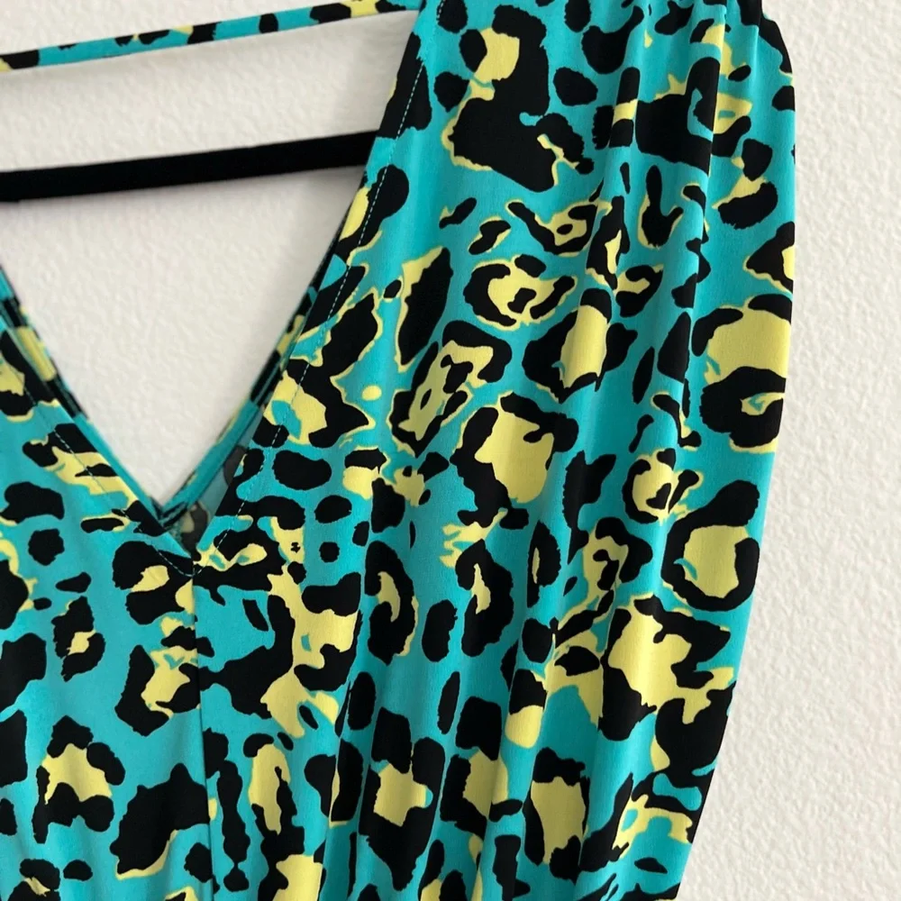 IMAN Blue and Yellow Sundress V-Neck - Picture 10 of 11